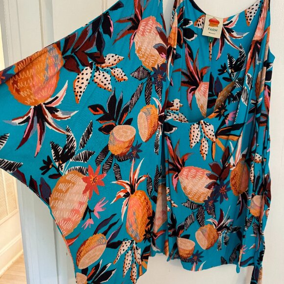 Farm Rio Tropical Print Spaghetti Strap Mini Dress - Size S - Picture 9 of 9